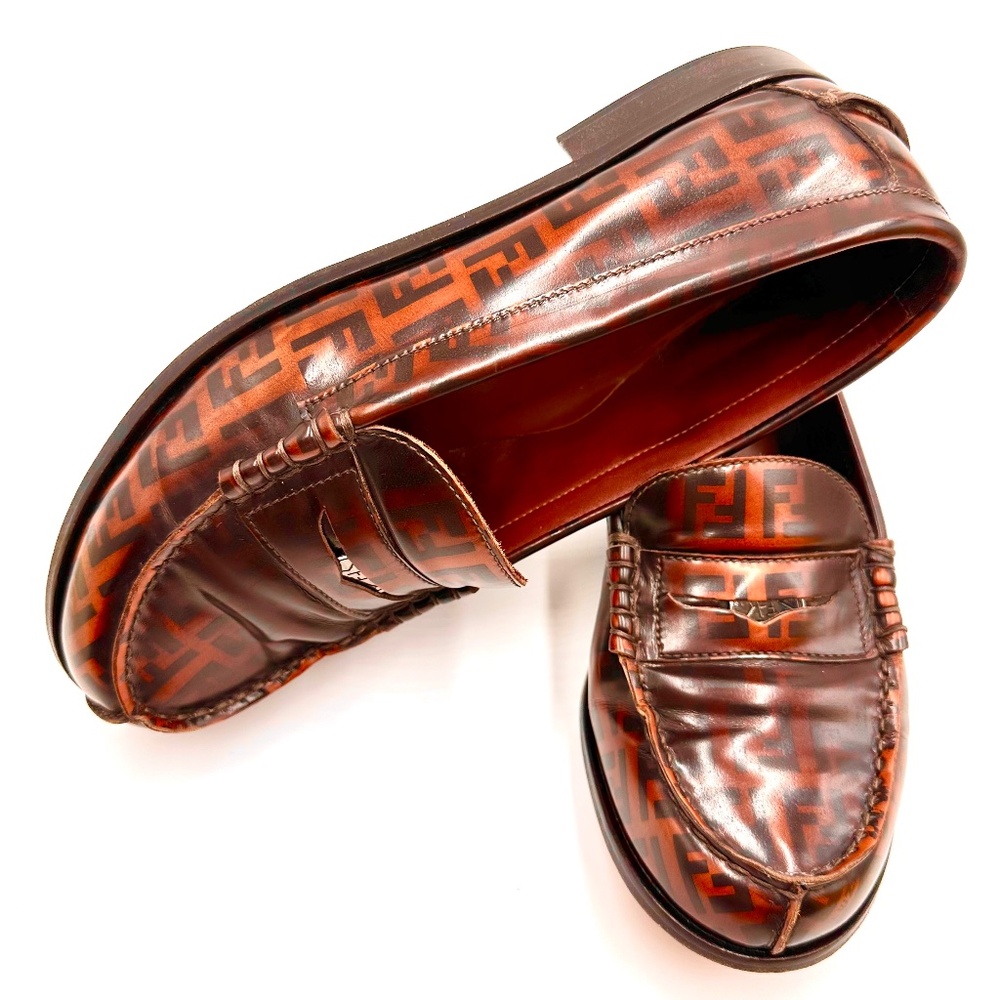 Fendi Monogram Vintage Penny Loafer SZ 37.5 - Picture 9 of 16